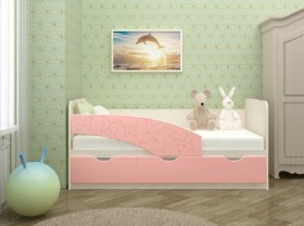 Кровать Бабочки 1,6м (Розовый металлик) в Снежногорске - snezhnogorsk.katalogmebeli.com | фото