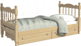 Кровать одинарная Аленка из массива сосны 800*1890 Сосна в Снежногорске - snezhnogorsk.katalogmebeli.com | фото